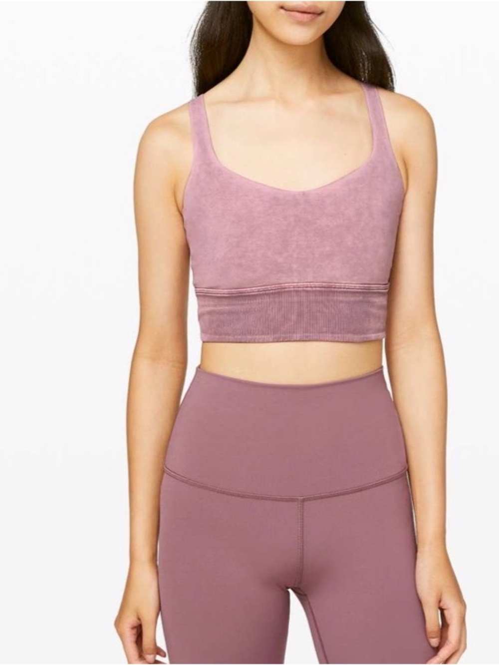 Lululemon Free To Be Bra *Long Line Rib Color: Snow Wash Washed Antoinette SZ. 8